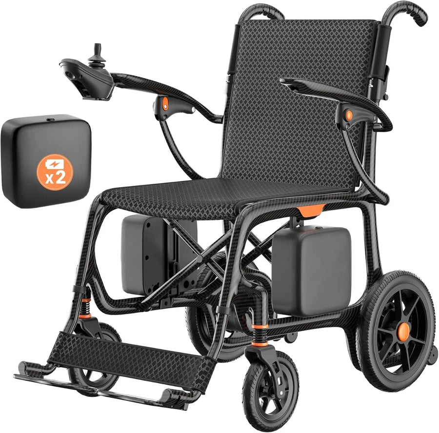 28lbs Ultralight 28 Miles Long Range 100% Carbon Fiber Travel Electric Wheelchairs